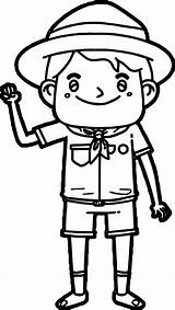 Scout Coloring Boy Pages Cub Wecoloringpage Clipart Cartoon Camping Comments sketch template