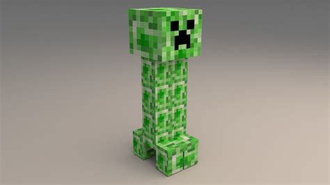 minecraft creeper low poly 3d model free with rigged free vr ar