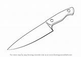 Knife Drawing Sketch Kitchen Draw Butter Chef Tools Step Drawings Drawn Paintingvalley Learn Sketches Tutorials sketch template
