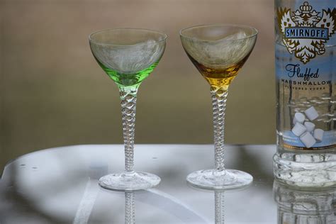vintage multi colored clear twisted stem wine glasses set of 4 4 oz