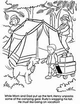 Camping Coloring Pages Printable Kids Tent Family Color Preschoolers Activity Dog Preschool Sheets Print Publications Dover Summer Clipart Colouring Camp sketch template