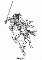Anneaux Seigneur Aragorn Legolas Colorier Coloringpagesfun Coloriages sketch template