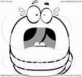 Worm Clipart Scared Chubby Cartoon Outlined Coloring Vector Cory Thoman Royalty sketch template