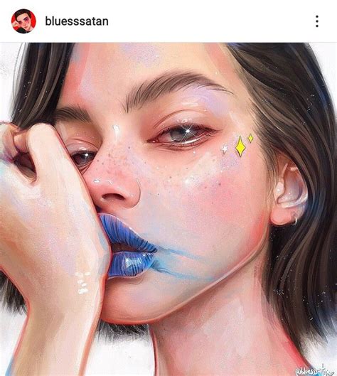 lipstick app blue lipstick photoshop hair sparkly eyes oil brush