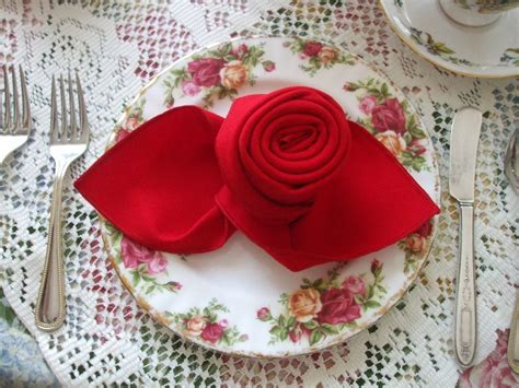 rosemarys sampler napkin folding  rose
