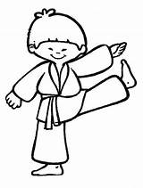 Karate Coloring Kid Cute Kidsplaycolor Pages Kangaroo Color Kids sketch template