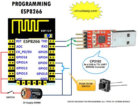 programming wi fi module esp   circuit diagram