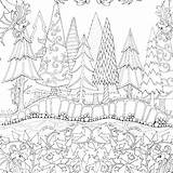 Forest Coloring Pages Enchanted Colouring Johanna Basford Trees Drawing Adult Book Garden Habitat Printable Artist Flower Google Getdrawings Getcolorings Secret sketch template