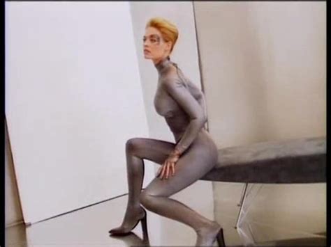 jeri ryan 1997 photoshoot in silver catsuit for star
