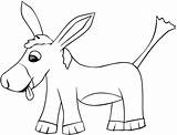 Donkey Cartoon Coloring Clip Clipart sketch template