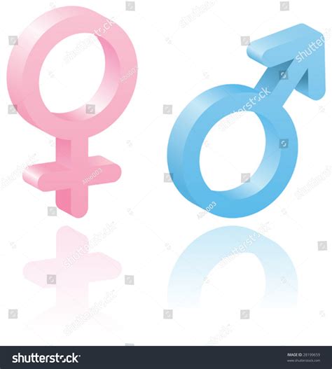 3d male female symbols vector illustration stock vector