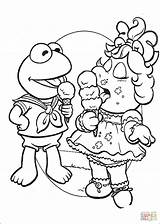 Kermit Piggy Dibujo Miss Helado sketch template