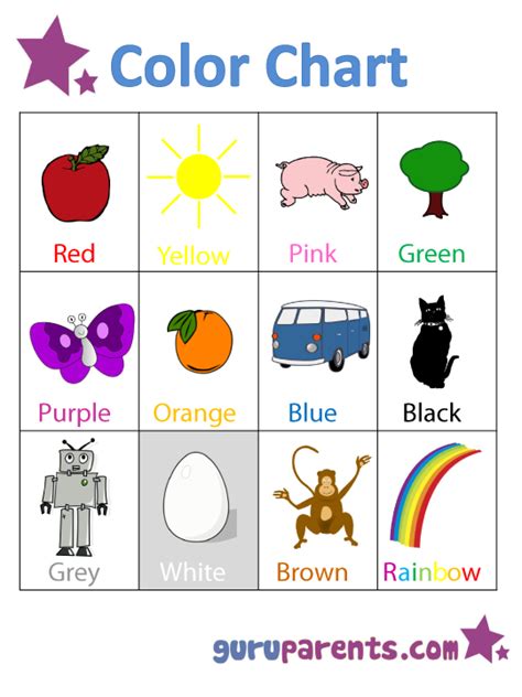 color chart  kindergarten