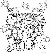 Ninja Turtles Coloring Pages Mutant Teenage Print Pizza Them Favorite Food sketch template