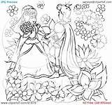 Thumbelina Coloring Outline Illustration Royalty Clipart Pages Rf Bannykh Alex Colouring Baby Posters Poster Jobspapa Girls Girl sketch template