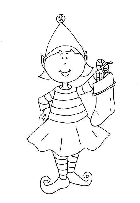 printable girl elf   shelf coloring pages coloring home