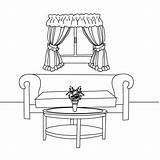 Room Coloring Pages Living Dining Kids Color Clipart Print Stamps Sheets Houses Furniture Book Paint Household Preschooler Clip Visit Index sketch template