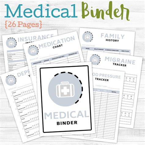 printable medical binder  worksheets sample pages medical
