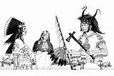 Native Indians Coloring Pages American Adults Indian Cherokee Three Drawing Americans Adult Dessin Print Drawings Comments Indiens Coloriage Amérique Coloringhome sketch template