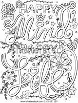 Anxiety Mindfulness Calming Colouring Happierhuman sketch template