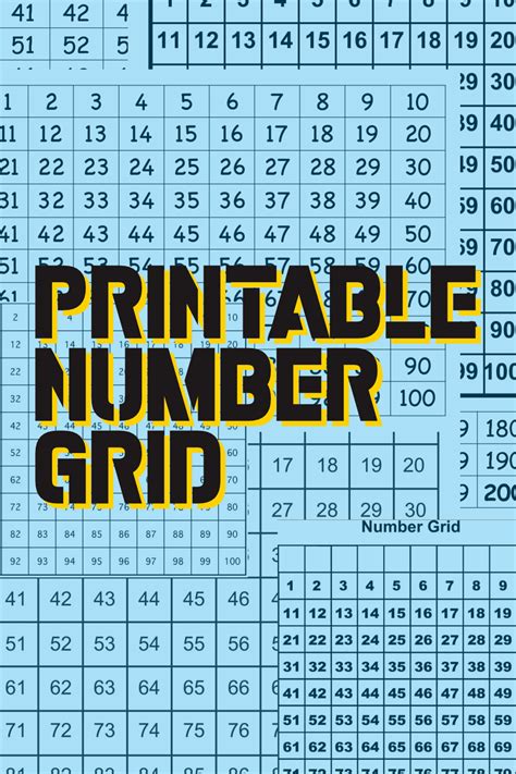 printable number grid     printablee