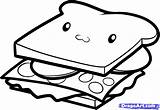 Sandwich Draw Step Drawing Simple Food Drawings Coloring Pages Kids Cute Color Clipart Chibi Bread Final Kitty Hello Websites Presentations sketch template