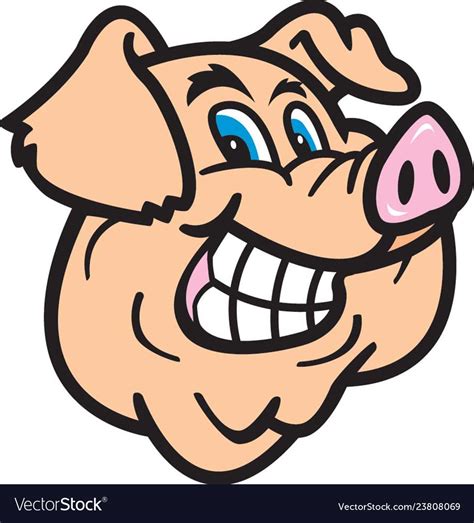 hog head logo mascot royalty  vector image