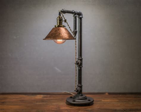 industrial style table lamp pendant edison bulb copper shade
