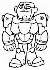 Teen Titans Coloring Pages Go Cyborg Kids sketch template