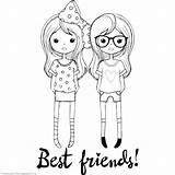 Bff Girls Ausmalbilder Ausmalen Colouring Friendship Together Freundschaft Stick sketch template