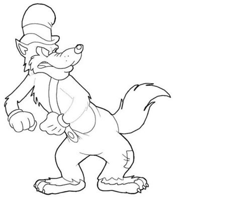 big bad wolf coloring page