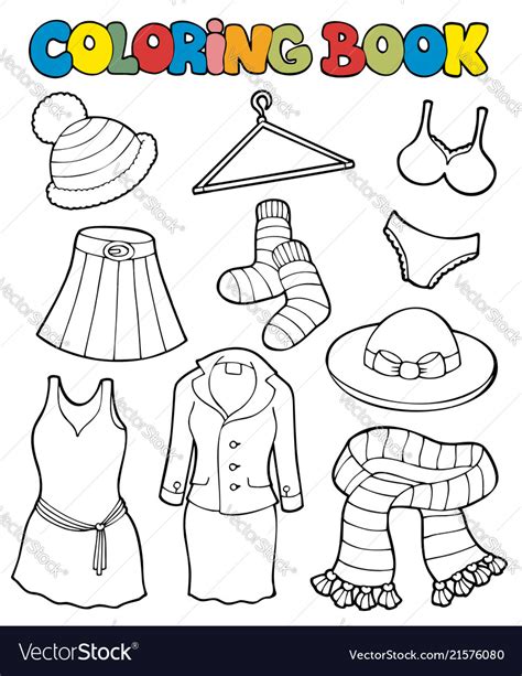 coloring book   clothes royalty  vector image