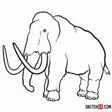 Mammoth Extinct Woolly Wooly Sketchok Dinosaurs sketch template