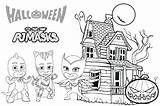 Pj Coloring Masks Halloween Printable Pages Costume Kids Book Choose Board Superhero Bubakids Cartoon sketch template