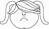 Sad Face Clip Clipart Girl Angry Scared Little Outline Boy Scary Cliparts Emotions Unhappy Annoyed Mad Happy Girls Frowny Faces sketch template