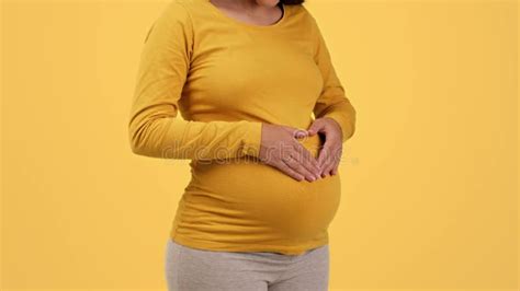 Spa During Pregnancy Unrecognizable Pregnant Lady In Underwear Rubbing