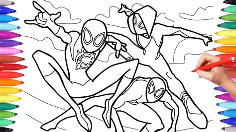 fine spider man   spider verse coloring pages