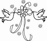 Wedding Coloring Pages Doves Dove Clipart Clip Beautiful Bird Marriage Bells Border Kids Cliparts Flower License Hitched Getting Color Print sketch template