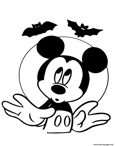 mickey mouse  bats disney halloween coloring pages printable