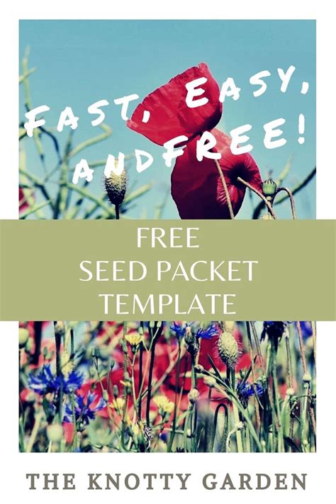 easy fast printable seed packet template  seed