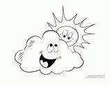 Coloring Weather Cloud Pages Kids Templates Print sketch template
