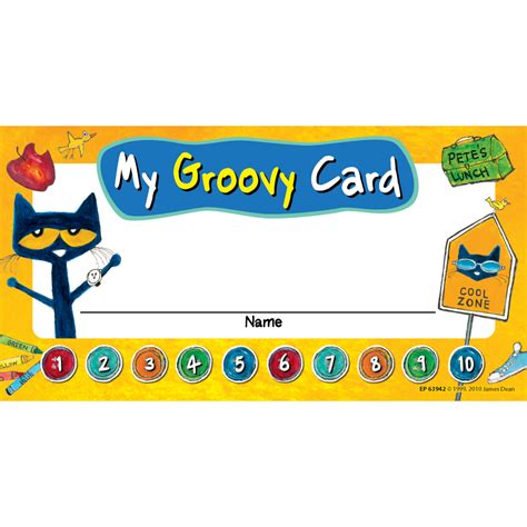 pete  cat  groovy punch cards tcr teacher created resources