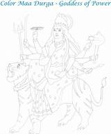 Coloring Navratri Durga Printable Kids Goddess Pages Maa Pdf Open Print  sketch template