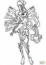 Winx Layla Sirenix Stella Kolorowanka Believix Supercoloring Kolorowanki Enchantix Druku sketch template