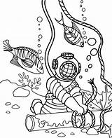 Coloring Diver Pages Children Water Topcoloringpages Animals sketch template