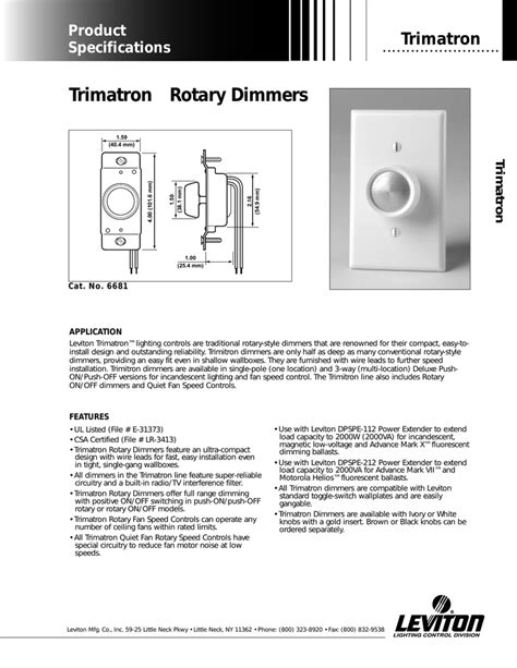 leviton rotary dimmer wiring diagram diagram