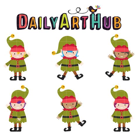 christmas elf clip art set daily art hub  clip art everyday
