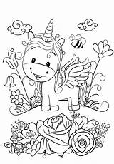 Coloring Pages Unicorn Baby Cute Kids Unicorns Animal Printables Preschool Para Colouring Printable Color Print Sheets Girls Books Book Disney sketch template