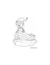 Elf Coloring Boating Pages sketch template