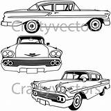 Bel Chevy Air 1958 Chevrolet Drawing 1955 Vector Coloring  Sketch Template sketch template